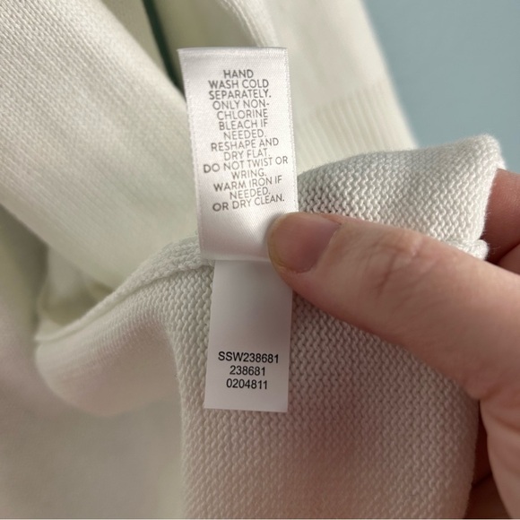 J. Jill Women's Size L White Button Up Cardigan Sweater Pockets 3/4 Sleeve - Picture 5 of 7